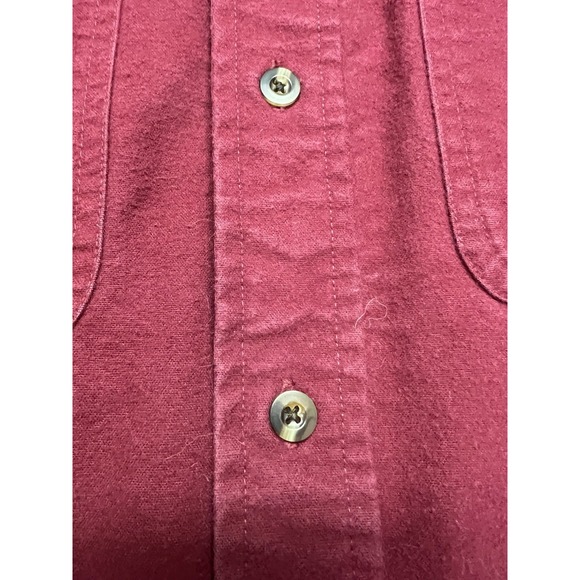 Cabelas Shirt Mens Large Tall Hiking Camp Red Chamois Flannel USA Heavyweight - Picture 3 of 6